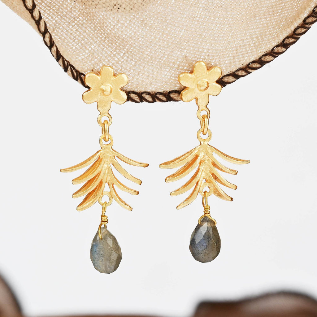 Flora Labradorite Earrings - La Vitá Jewels
