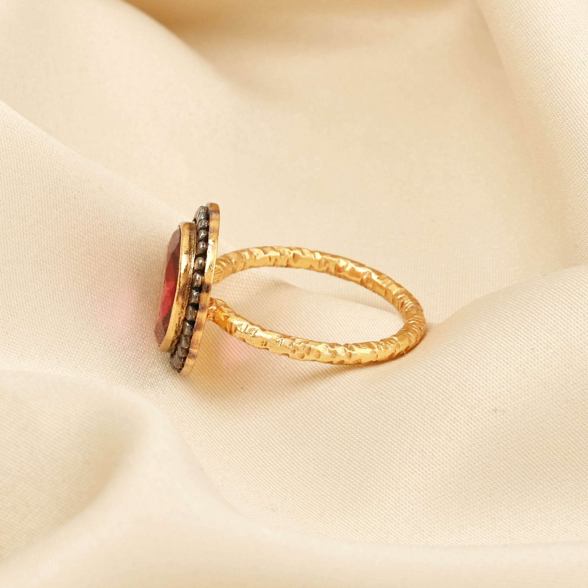 Gold, Black Rhodium Plated Pink Tourmaline Designer Rings in Sterling Silver - La Vitá Jewels