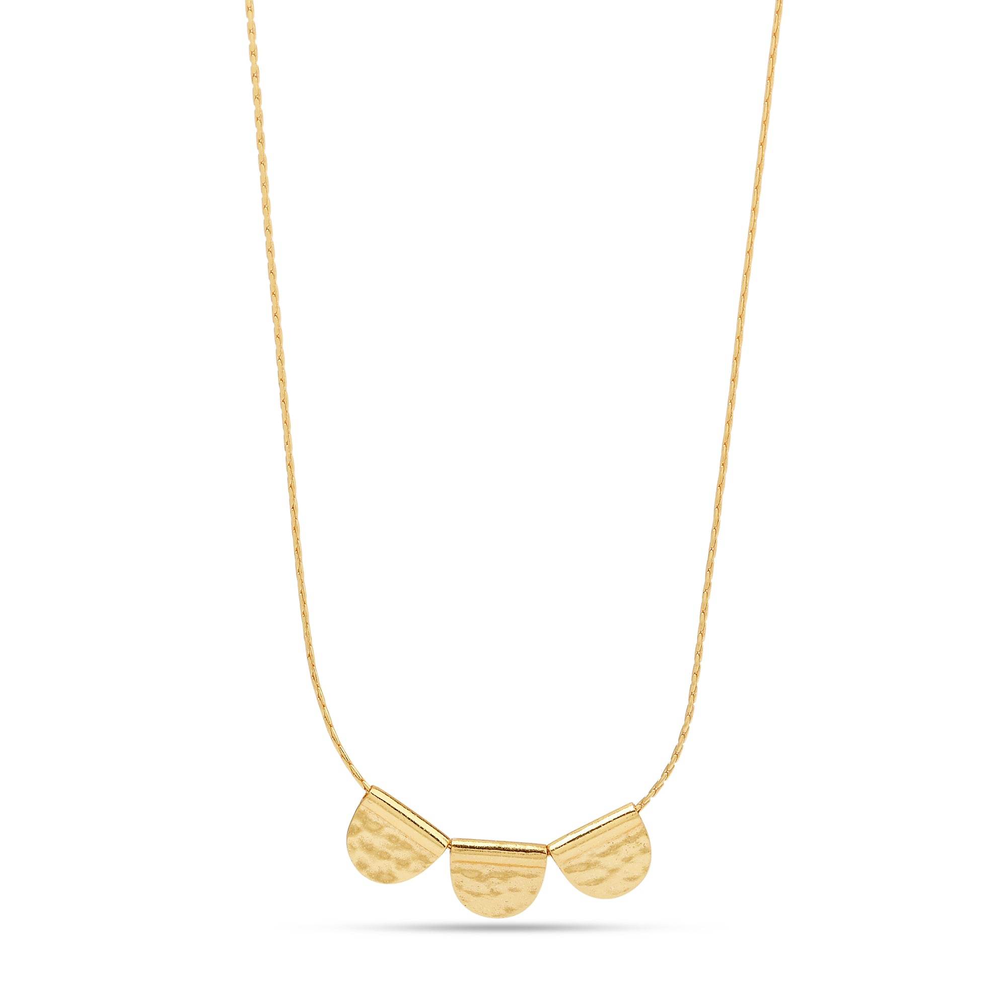 Three Half Moon Hammered Necklaces - La Vitá Jewels