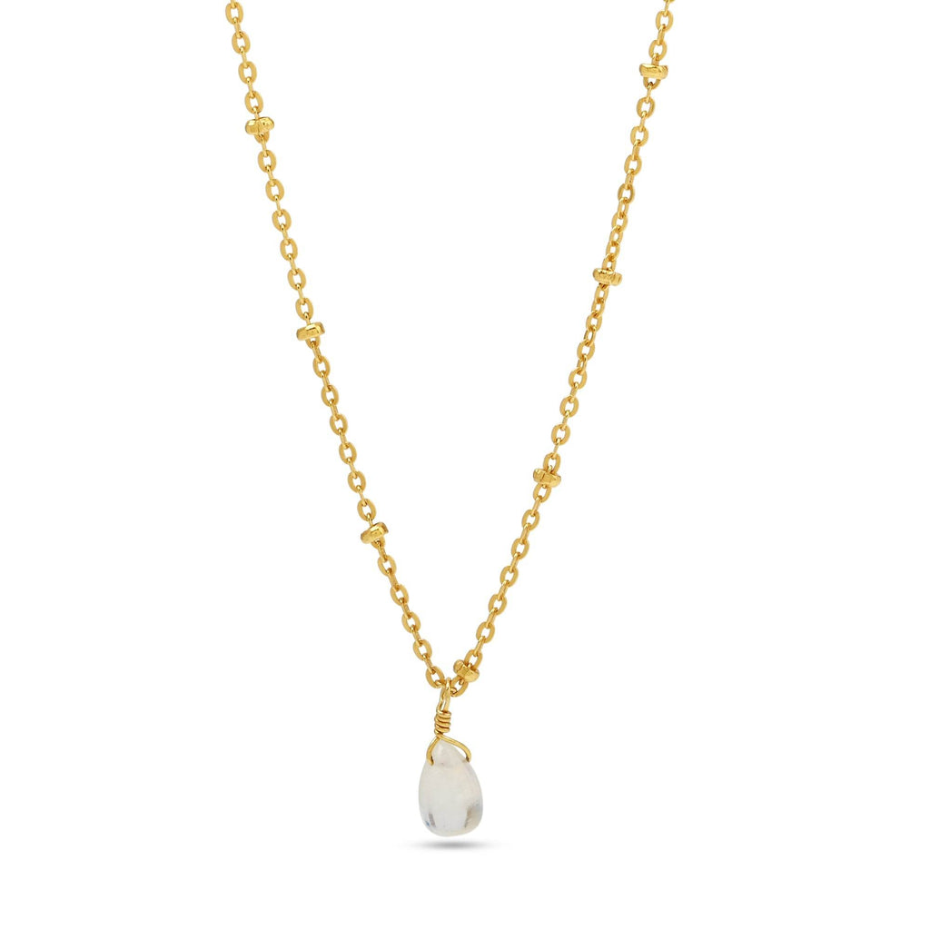 Sterling Silver Rainbow Drop with Ball Chain Necklace - La Vitá Jewels