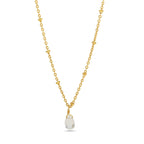 Sterling Silver Rainbow Drop with Ball Chain Necklace - La Vitá Jewels