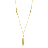 Feather shape with Iolite Beads Necklaces