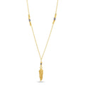 Sterling Silver Feather shape with Iolite Beads Necklaces - La Vitá Jewels