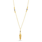 Sterling Silver Feather shape with Iolite Beads Necklaces - La Vitá Jewels