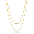 Allison Double Layer Labradorite, Rainbow Beads Necklace in Sterling Silver - La Vitá Jewels