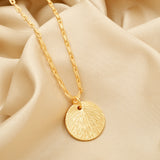 Round Disc Infinite Texture Necklace