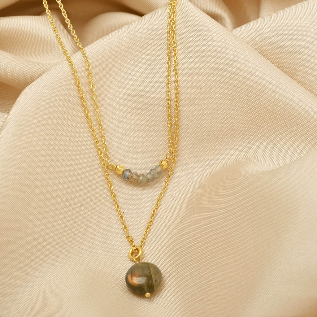Julia Labradorite Gemstone Necklaces in Sterling Silver - La Vitá Jewels