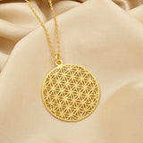 Round Disc Flower Necklaces