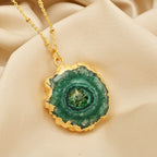 Sterling Silver Green Solar Quartz Necklaces - La Vitá Jewels