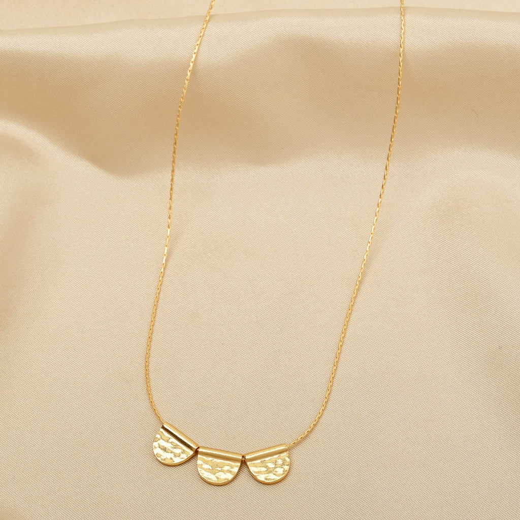 Three Half Moon Hammered Necklaces - La Vitá Jewels