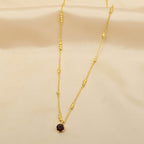 Garnet Gemstone with Metal Beads Necklaces in Sterling Silver - La Vitá Jewels