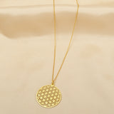Round Disc Flower Necklaces