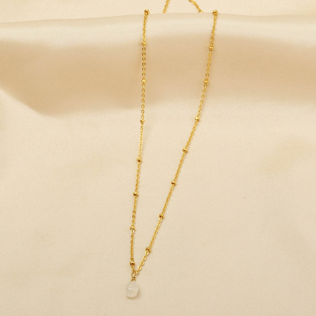 Sterling Silver Rainbow Drop with Ball Chain Necklace - La Vitá Jewels