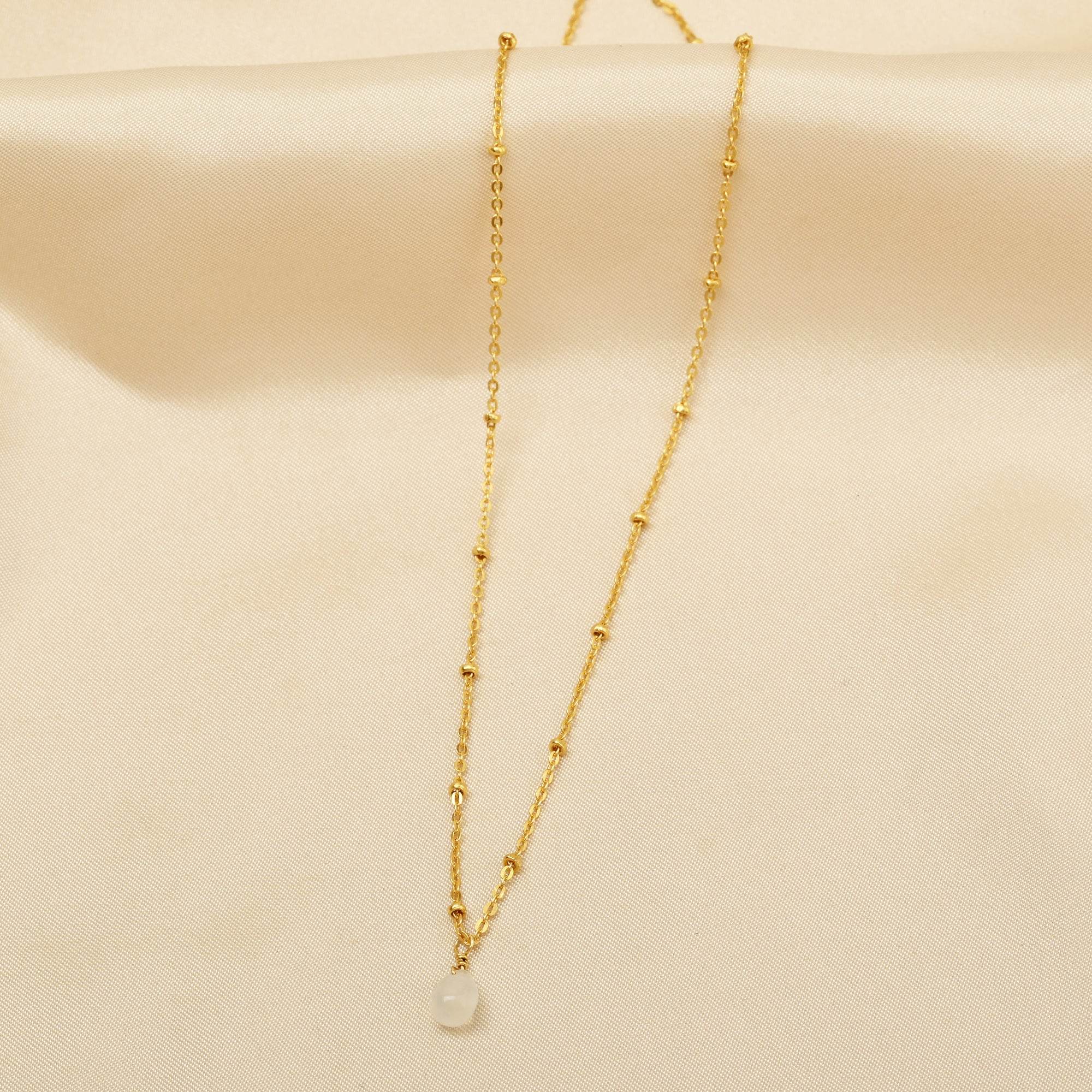 Sterling Silver Rainbow Drop with Ball Chain Necklace - La Vitá Jewels