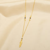 Feather shape with Iolite Beads Necklaces