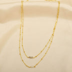 Allison Double Layer Labradorite, Rainbow Beads Necklace in Sterling Silver - La Vitá Jewels