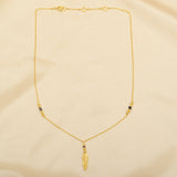 Feather shape with Iolite Beads Necklaces