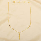 Sterling Silver Feather shape with Iolite Beads Necklaces - La Vitá Jewels