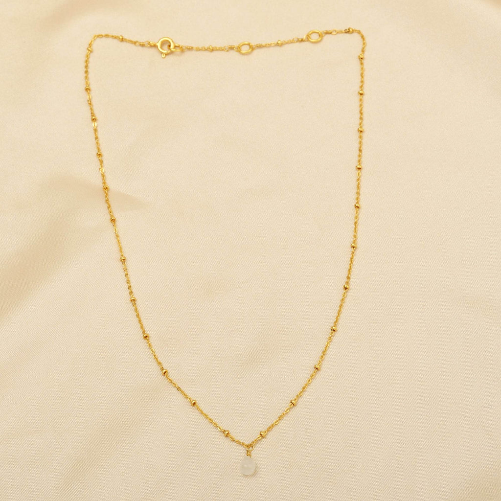 Sterling Silver Rainbow Drop with Ball Chain Necklace - La Vitá Jewels