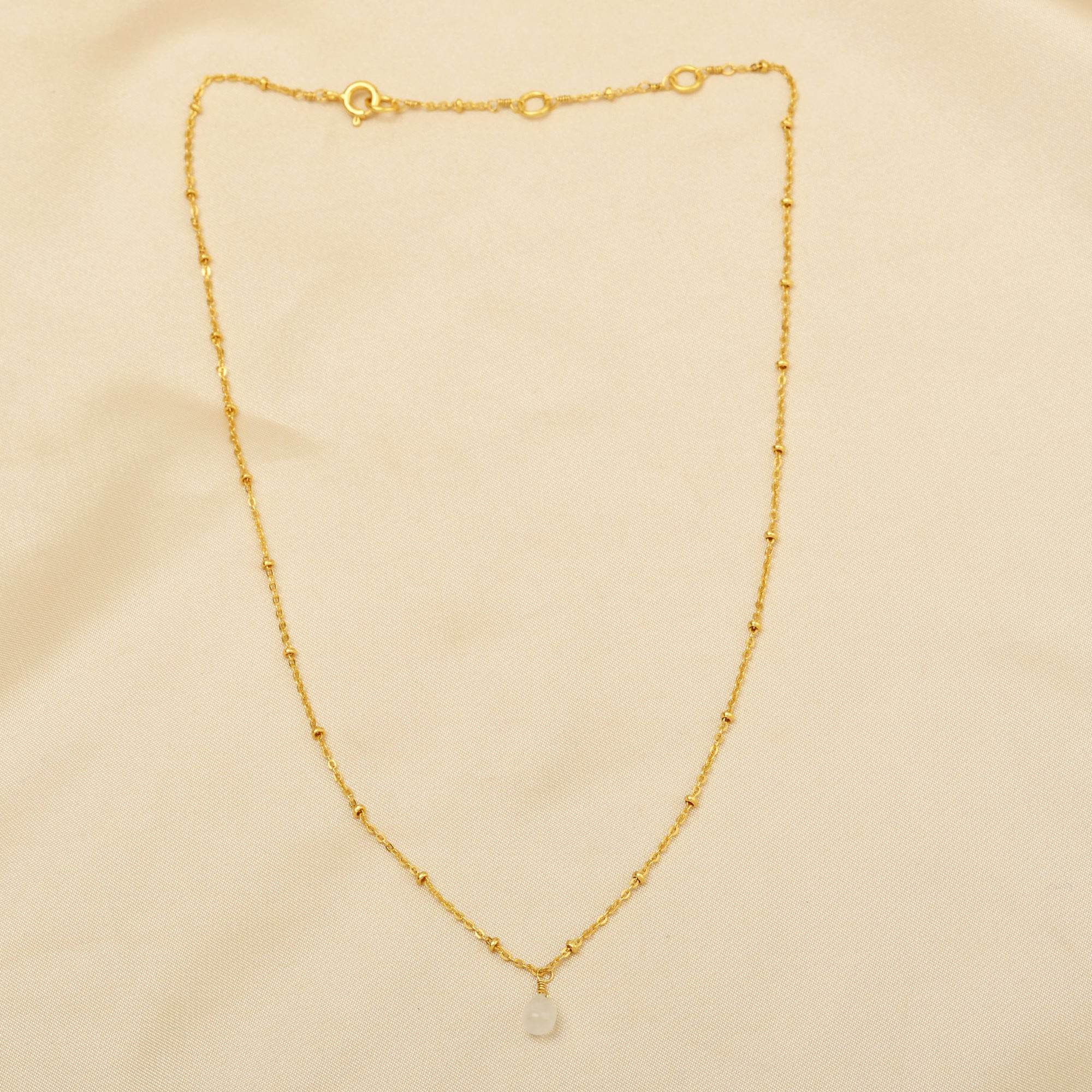 Sterling Silver Rainbow Drop with Ball Chain Necklace - La Vitá Jewels