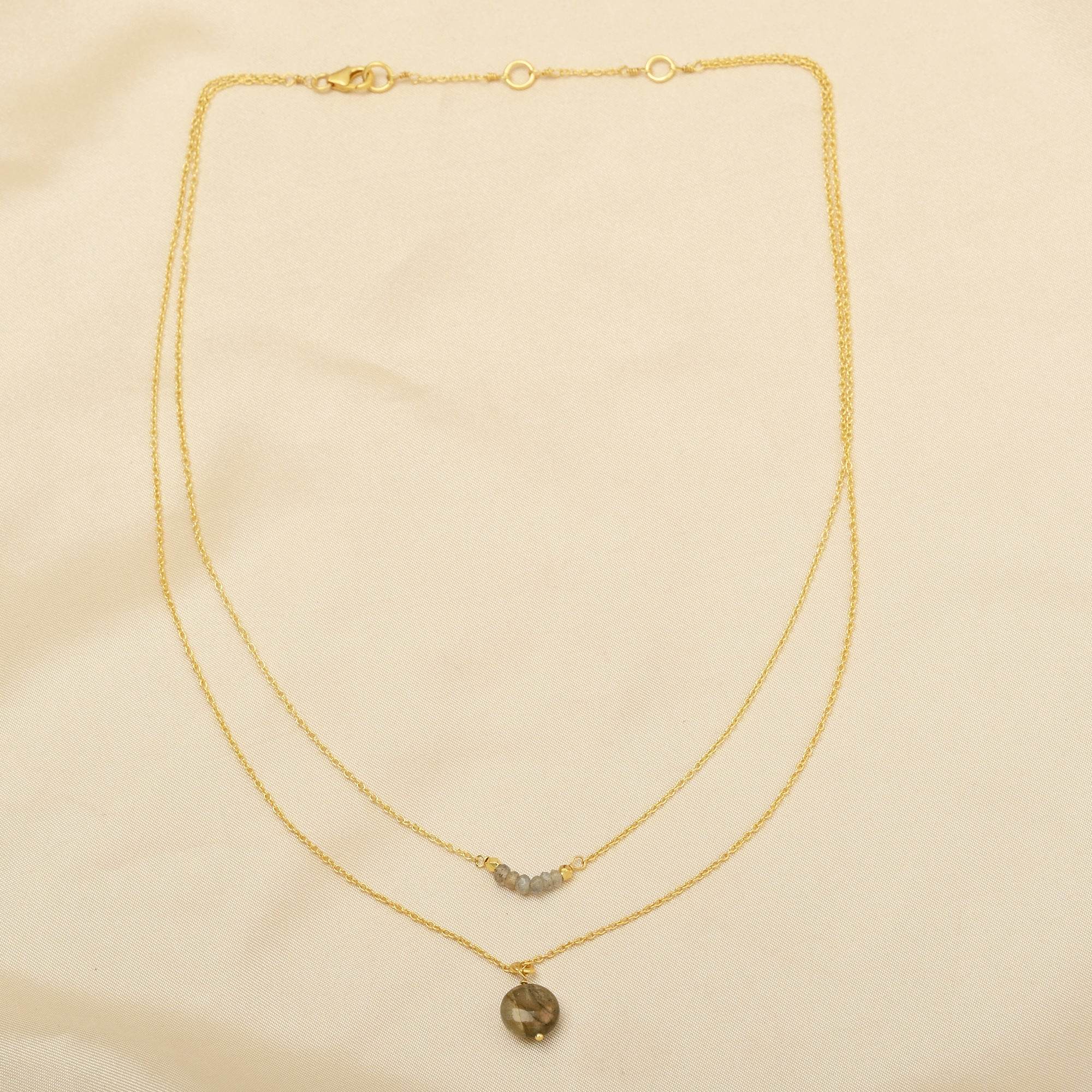Julia Labradorite Gemstone Necklaces in Sterling Silver - La Vitá Jewels