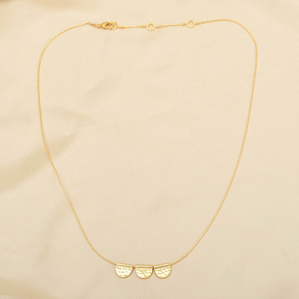 Three Half Moon Hammered Necklaces - La Vitá Jewels