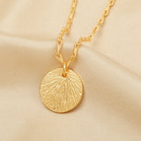 Round Disc Infinite Texture Necklace