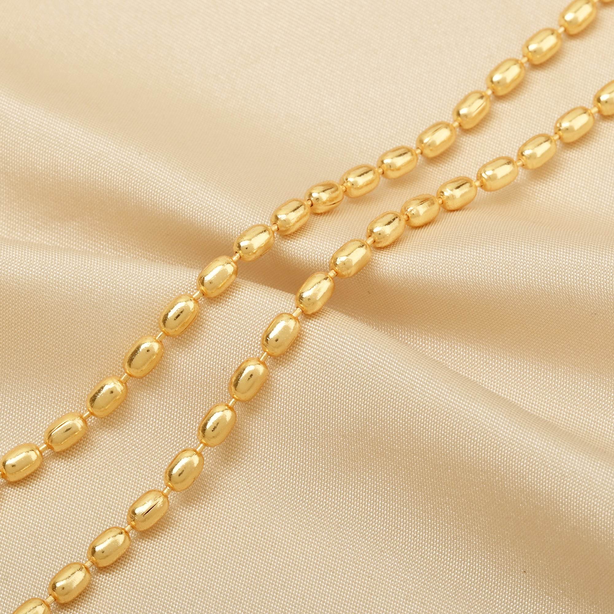 Golden Metal Beaded Necklaces - La Vitá Jewels