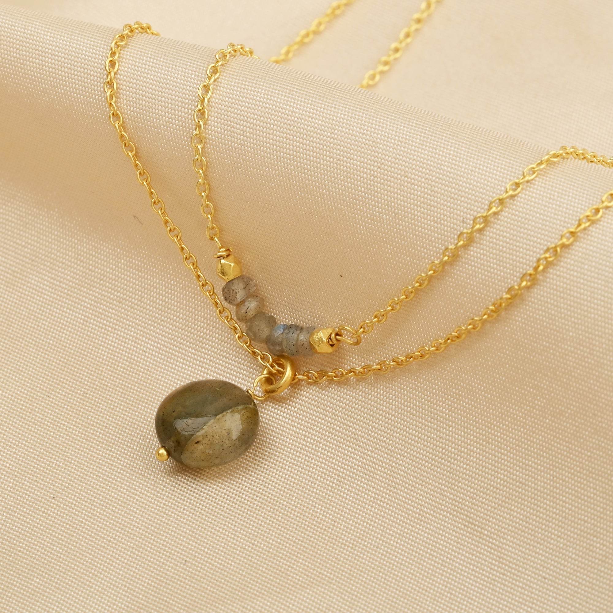 Julia Labradorite Gemstone Necklaces in Sterling Silver - La Vitá Jewels