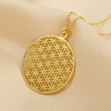 Round Disc Flower Necklaces