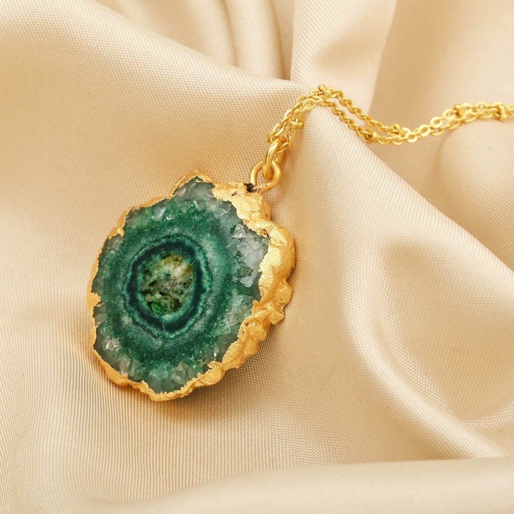 Sterling Silver Green Solar Quartz Necklaces - La Vitá Jewels