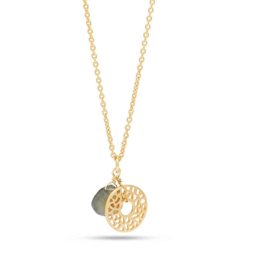 Labradorite with Round Disc Necklaces - La Vitá Jewels