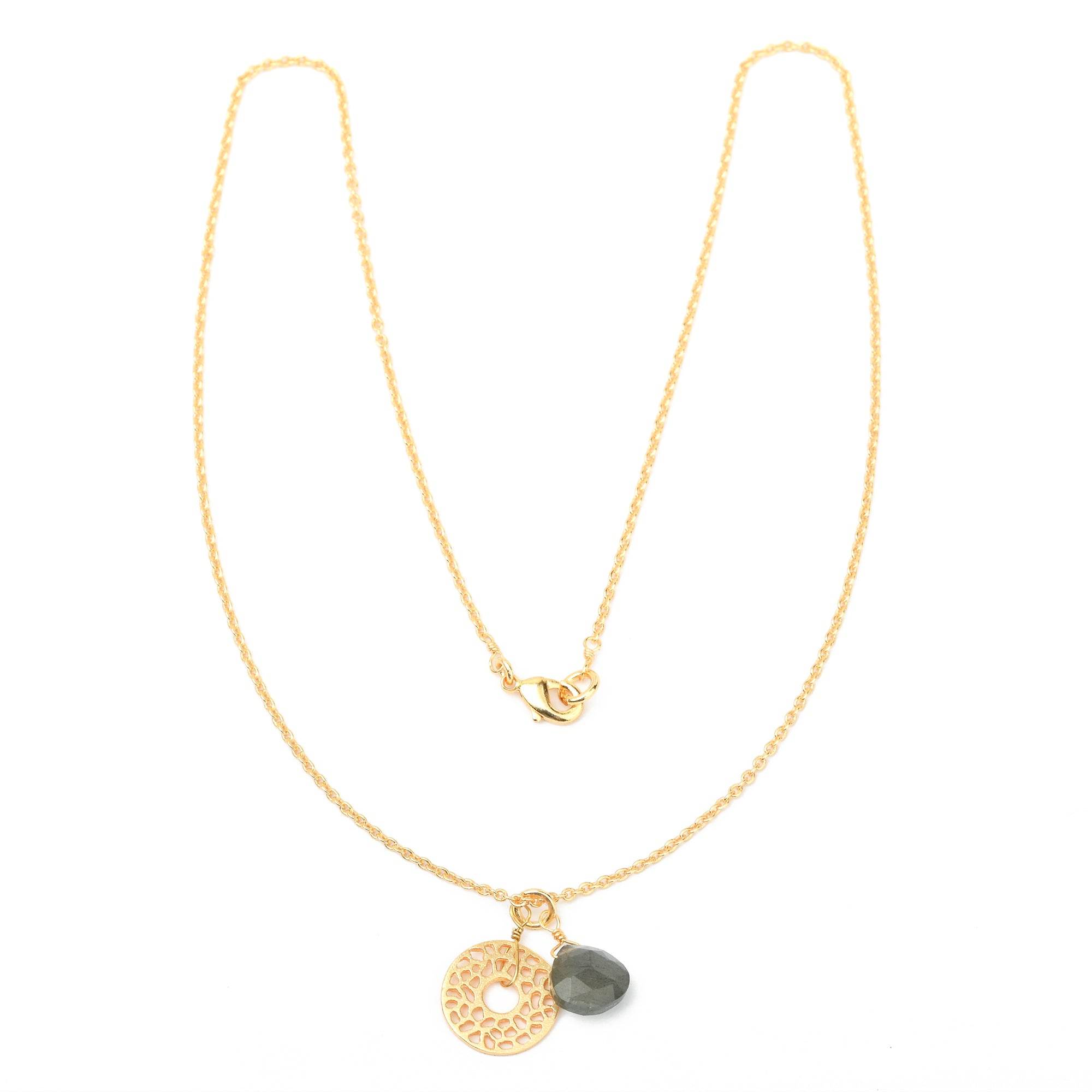 Labradorite with Round Disc Necklaces - La Vitá Jewels