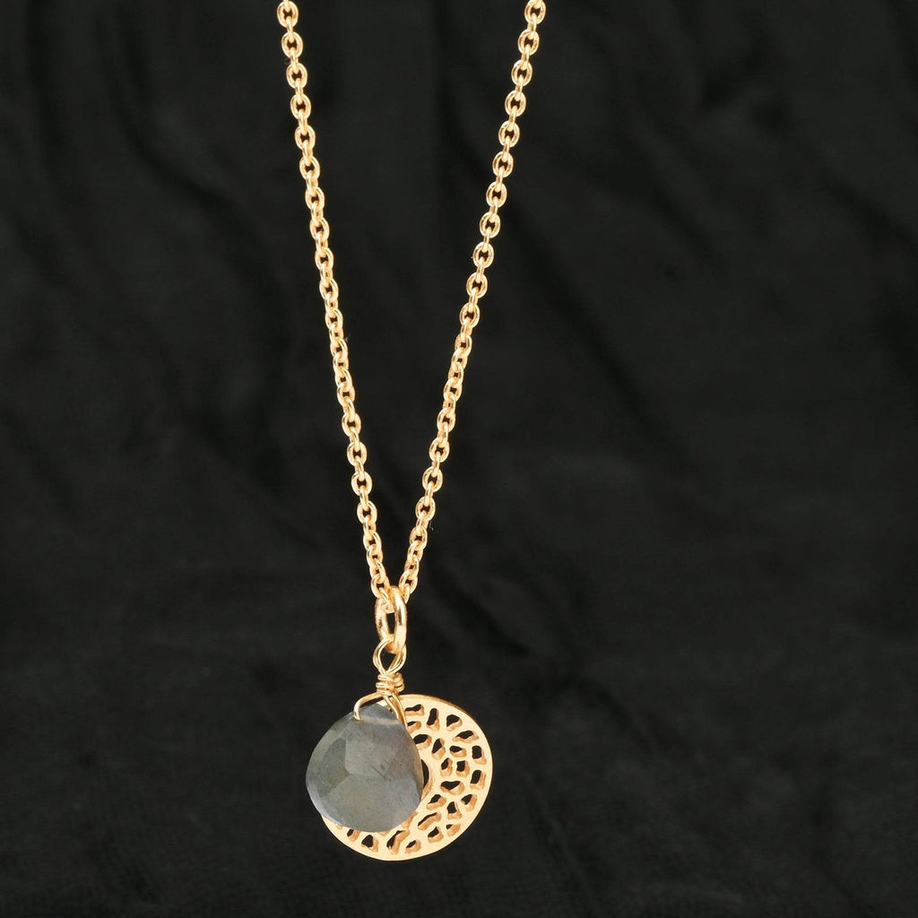 Labradorite with Round Disc Necklaces - La Vitá Jewels