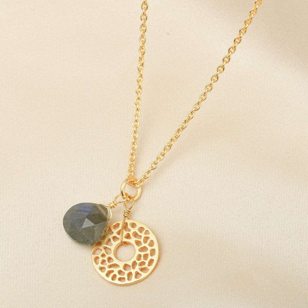 Labradorite with Round Disc Necklaces - La Vitá Jewels
