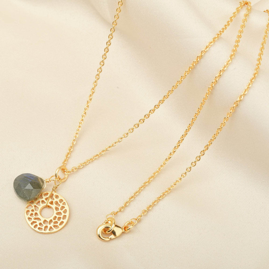 Labradorite with Round Disc Necklaces - La Vitá Jewels