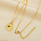 Flower Texture with Garnet Gemstone Necklaces - La Vitá Jewels