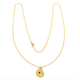 Flower Texture with Garnet Gemstone Necklaces