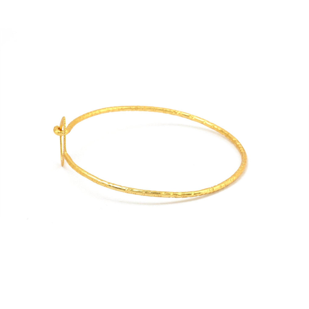 Hammered with Texture Bangle Bracelets - La Vitá Jewels
