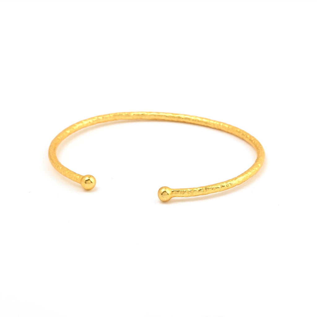 Open Cuff Hammered Metal Bangle Bracelets - La Vitá Jewels