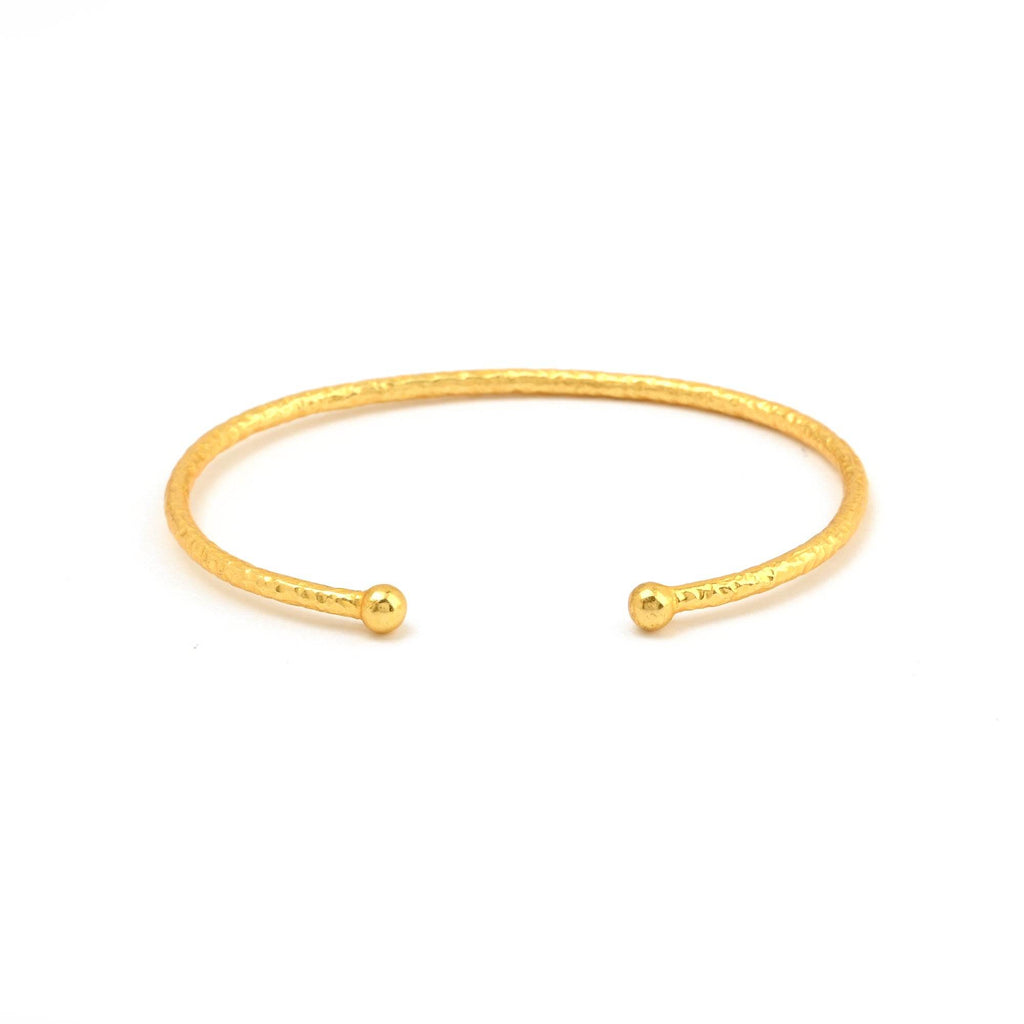 Open Cuff Hammered Metal Bangle Bracelets - La Vitá Jewels