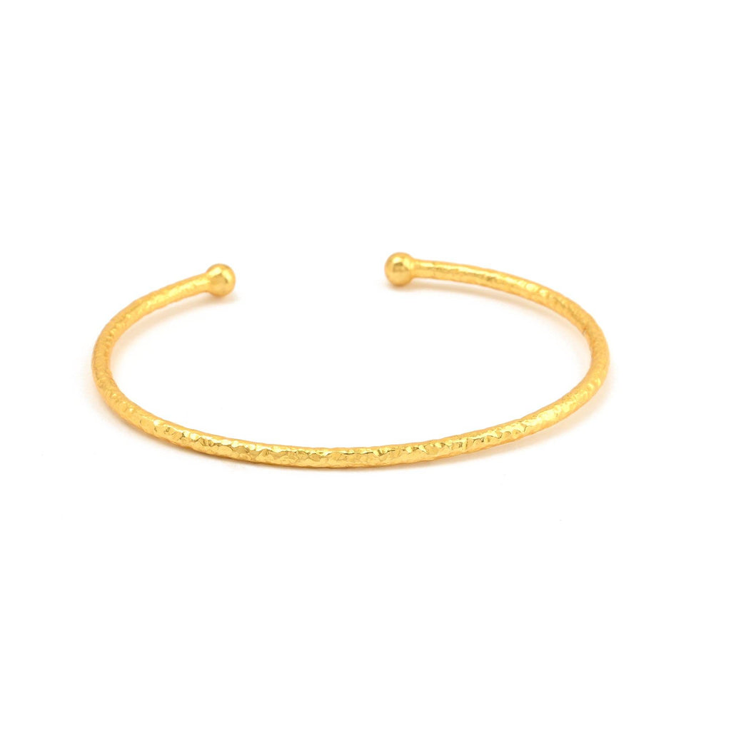 Open Cuff Hammered Metal Bangle Bracelets - La Vitá Jewels