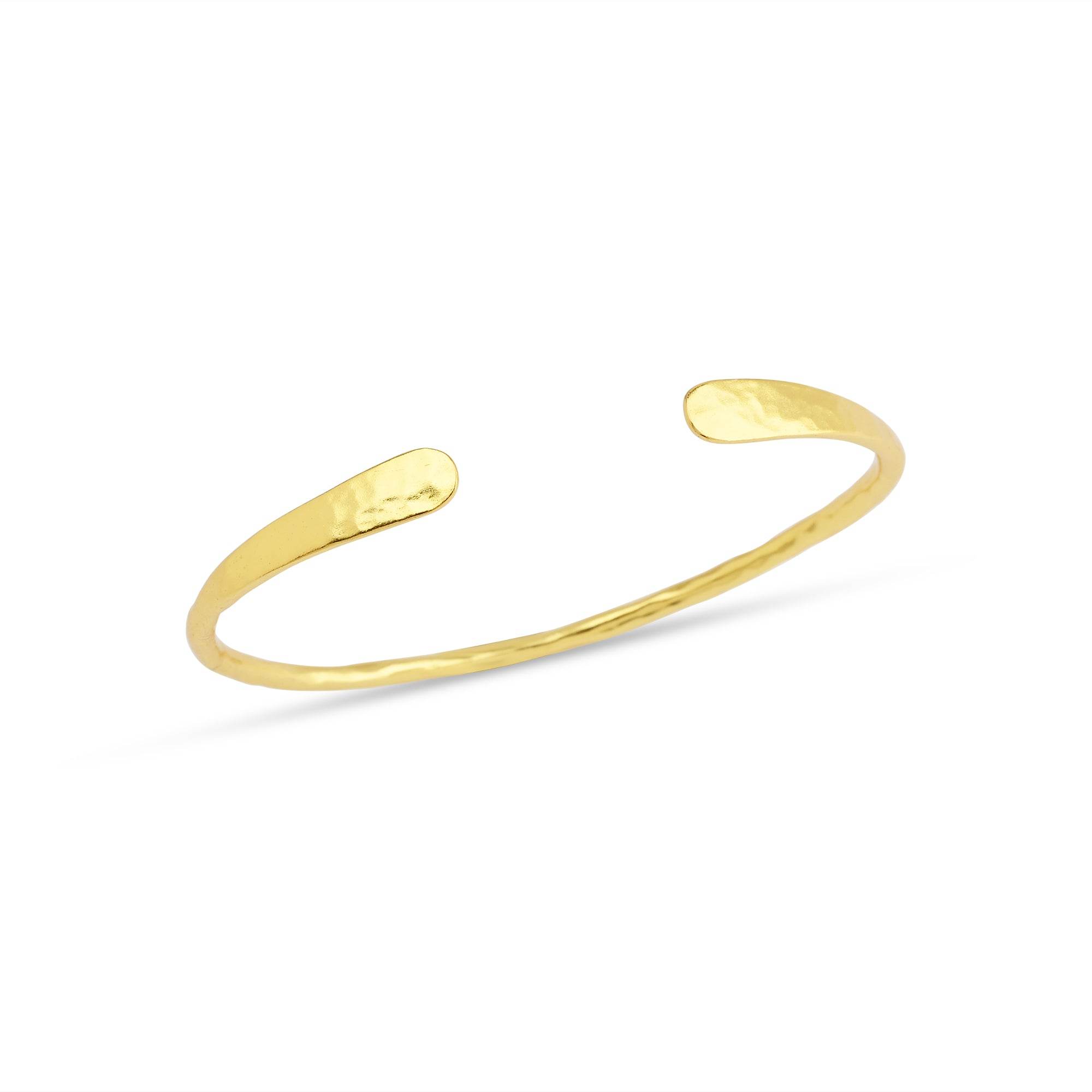 Hammered Metal Open Cuff Adjustable Bangles - La Vitá Jewels