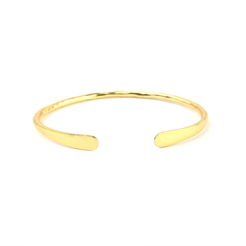 Hammered Metal Open Cuff Adjustable Bangles - La Vitá Jewels