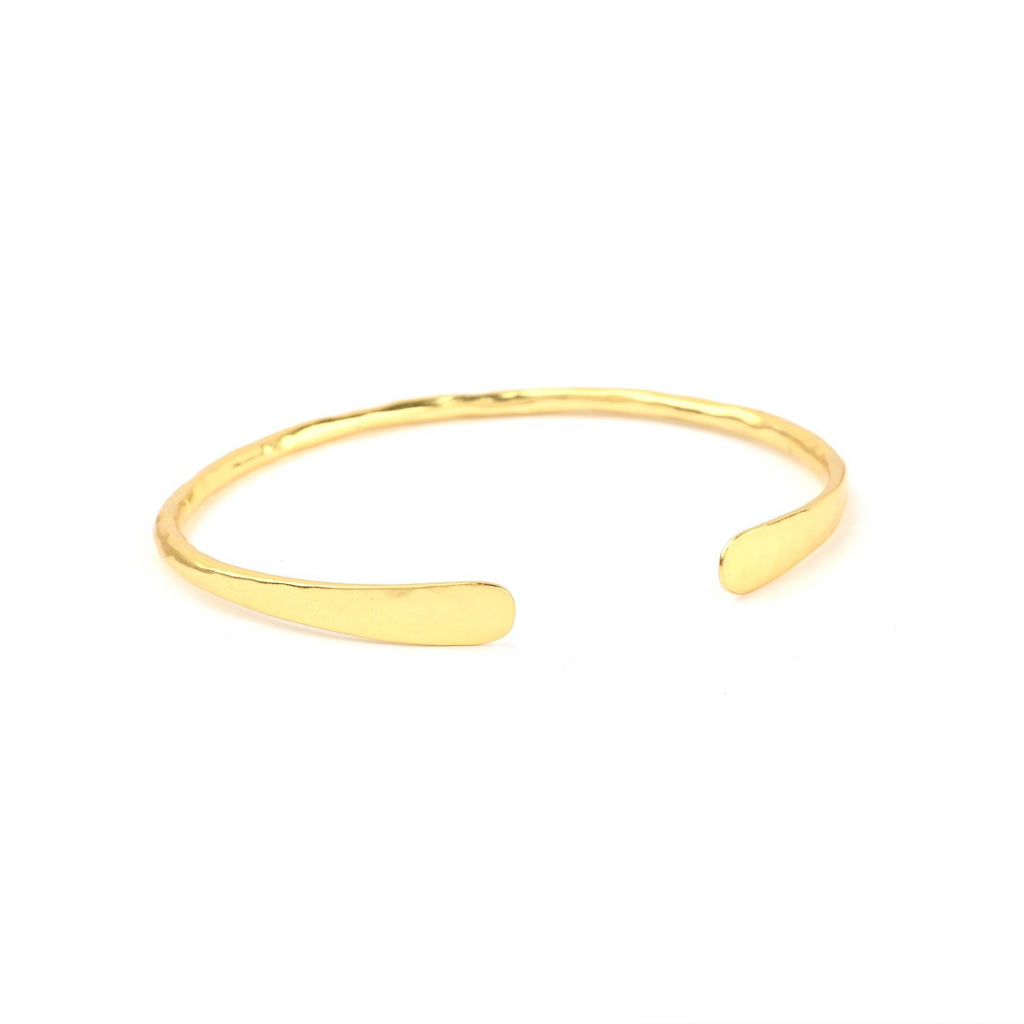 Hammered Metal Open Cuff Adjustable Bangles - La Vitá Jewels