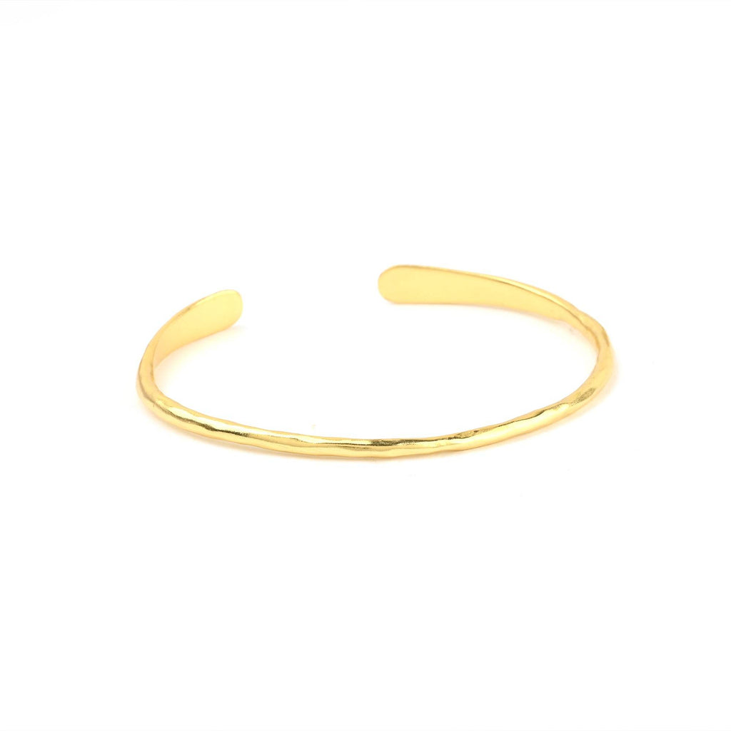 Hammered Metal Open Cuff Adjustable Bangles - La Vitá Jewels