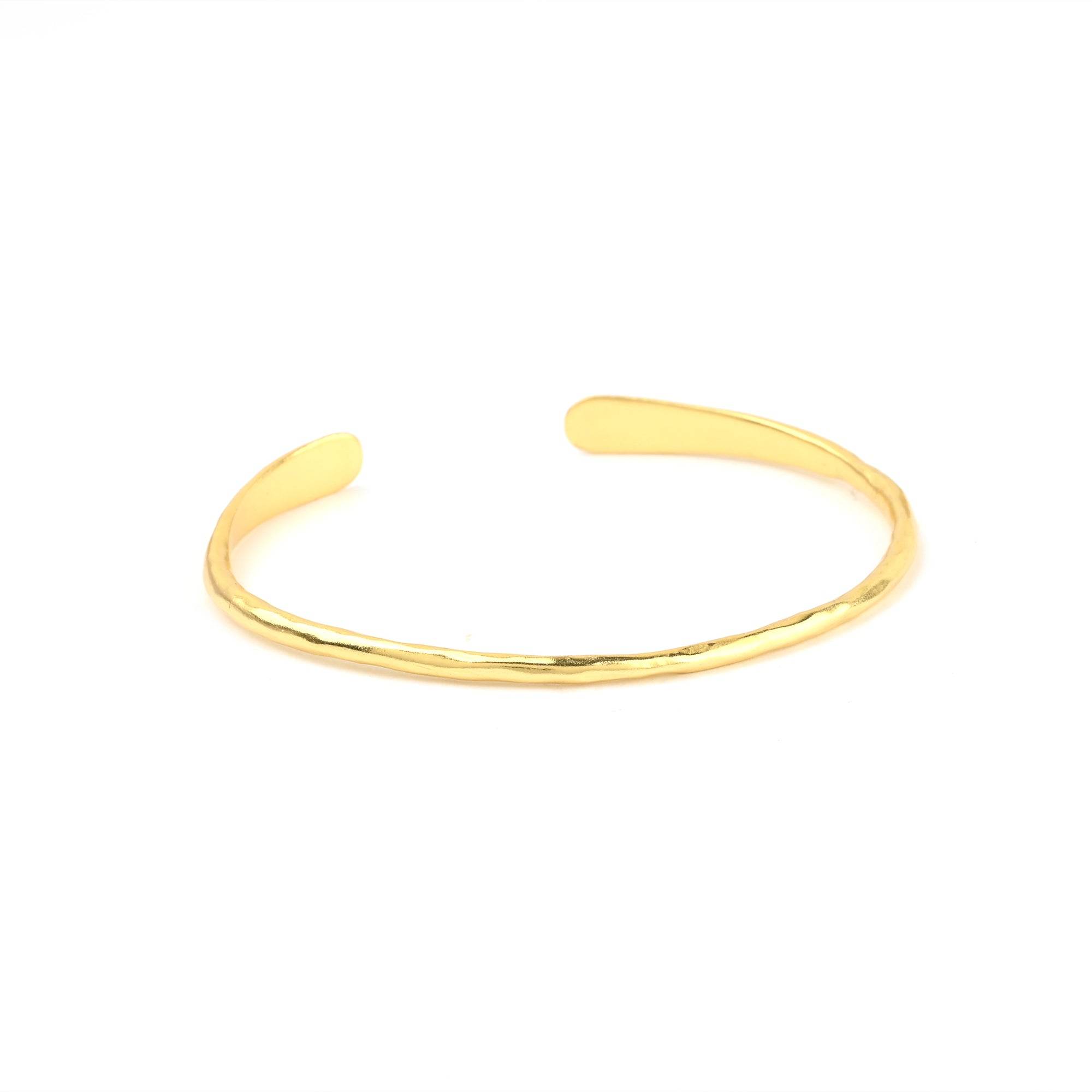 Hammered Metal Open Cuff Adjustable Bangles - La Vitá Jewels