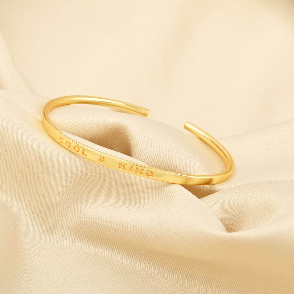 Custom Letter Open Cuff Bangle Bracelets - La Vitá Jewels
