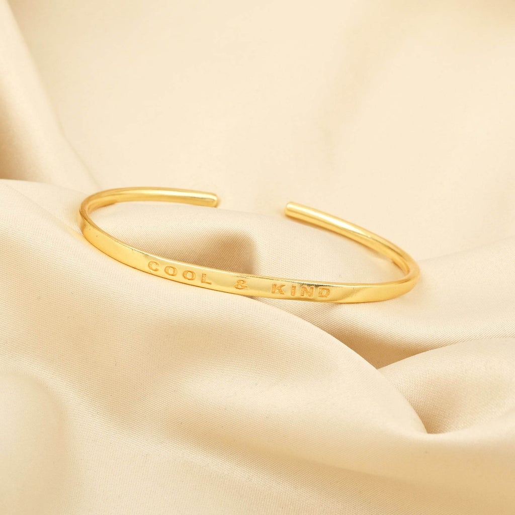 Custom Letter Open Cuff Bangle Bracelets - La Vitá Jewels