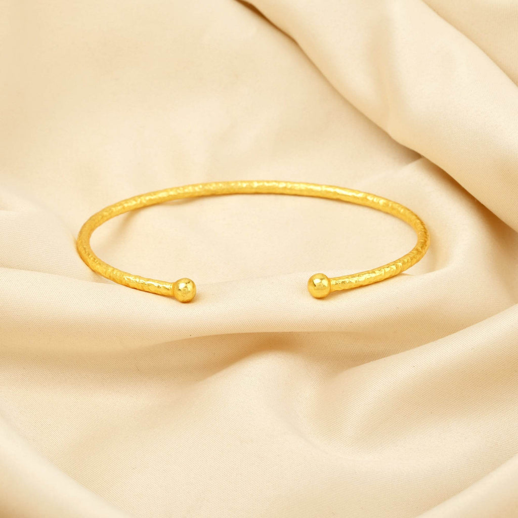 Open Cuff Hammered Metal Bangle Bracelets - La Vitá Jewels
